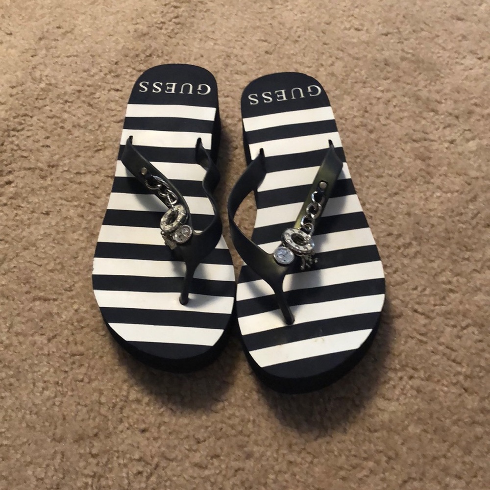 Guess wedge flip flops
